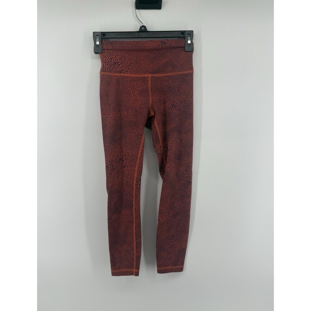 Lululemon 4 Wunder Train High-Rise 25” Leggings in Crackle Glaze Vintage Orange